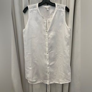 Eileen Fisher Linen White Sleeveless Blouse size Medium